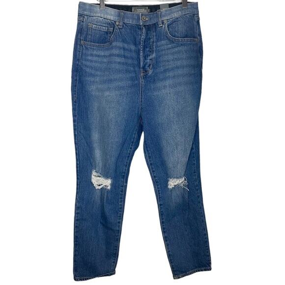 Torrid Capri Mom Jeans Size 10R Blue Straight Premium Classic Denim High-Rise - Picture 3 of 7